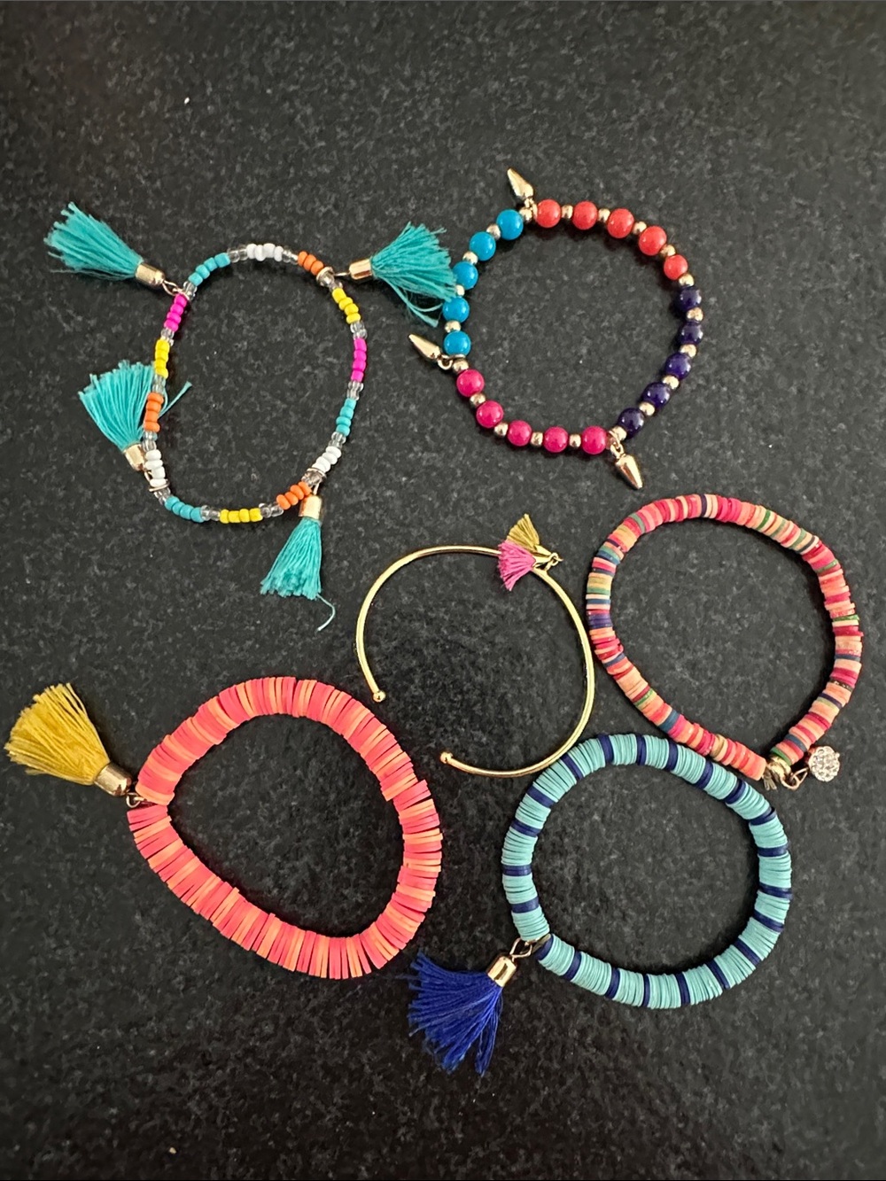 Set of 6 BaubleBar Colorful Tassel Stackable Women's Bracelet Set - Multicolor